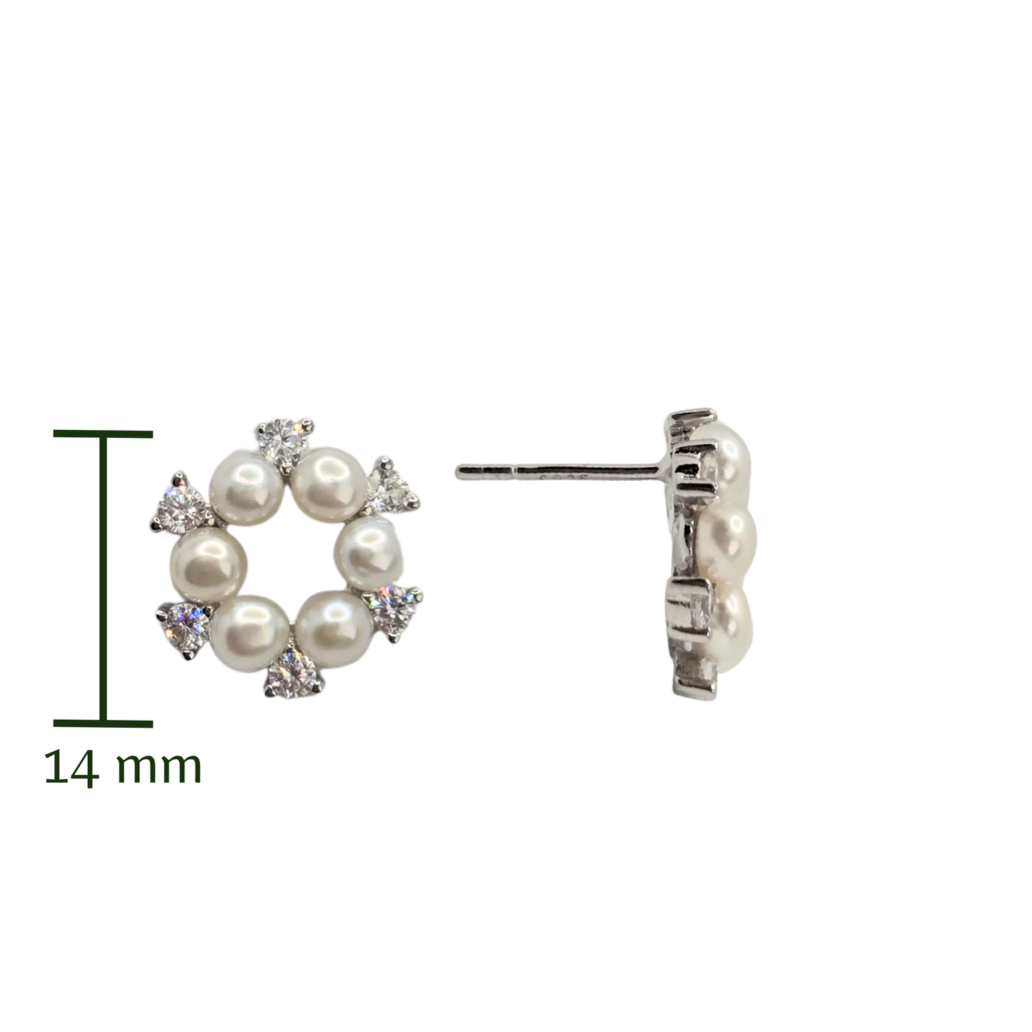 Crystal Bloom Pearl Studs