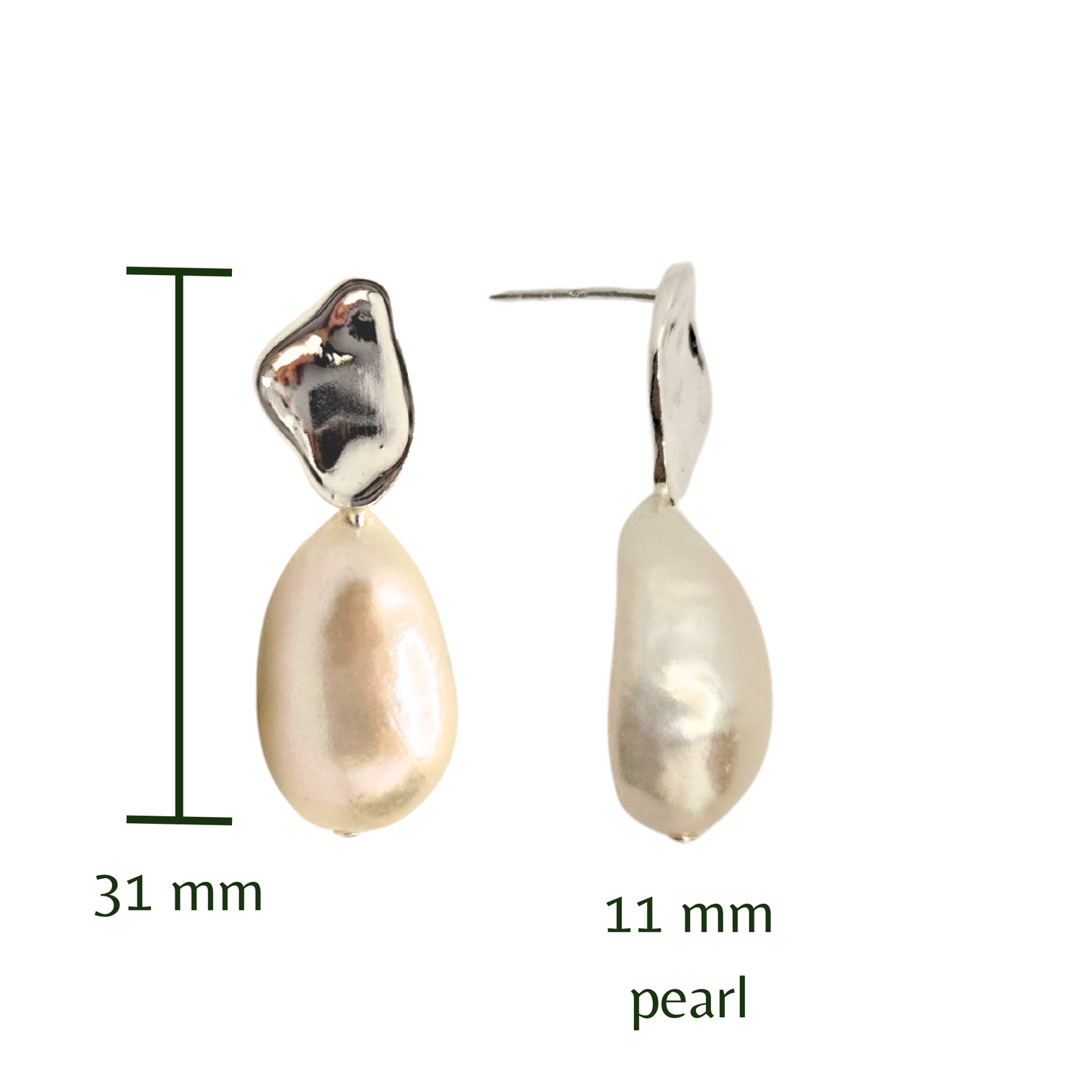 Abstract Elegance Pearl Earrings