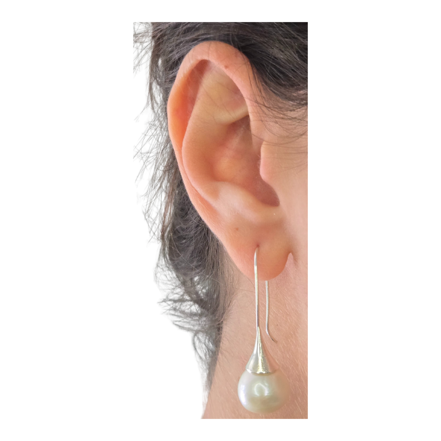 Drop Stem Pearl Earrings