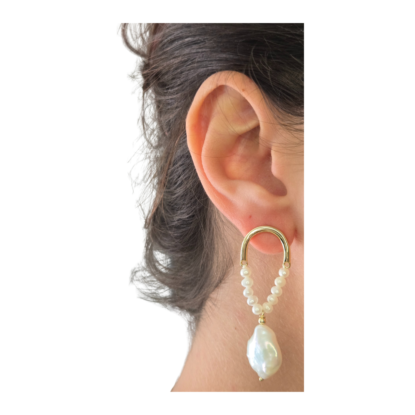 Baroque Loop Pearl Earrings