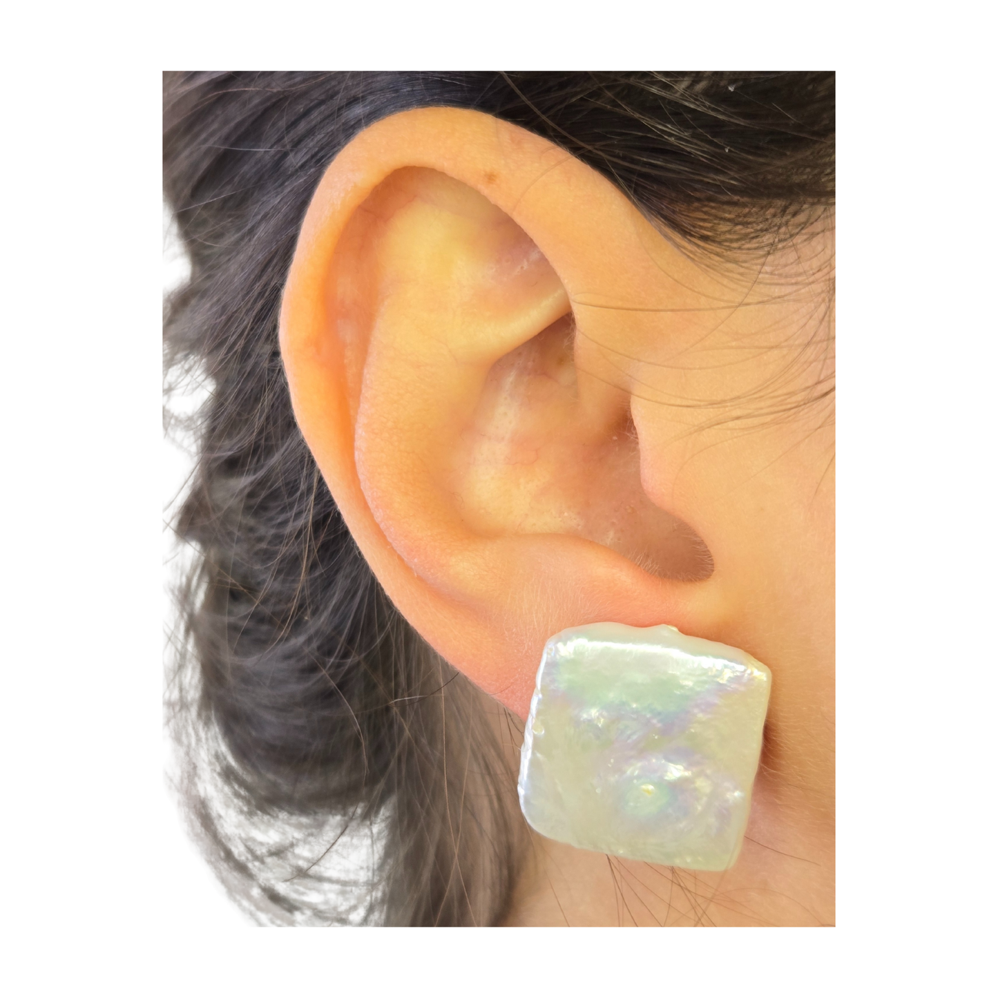 Luster Pearl Square Studs