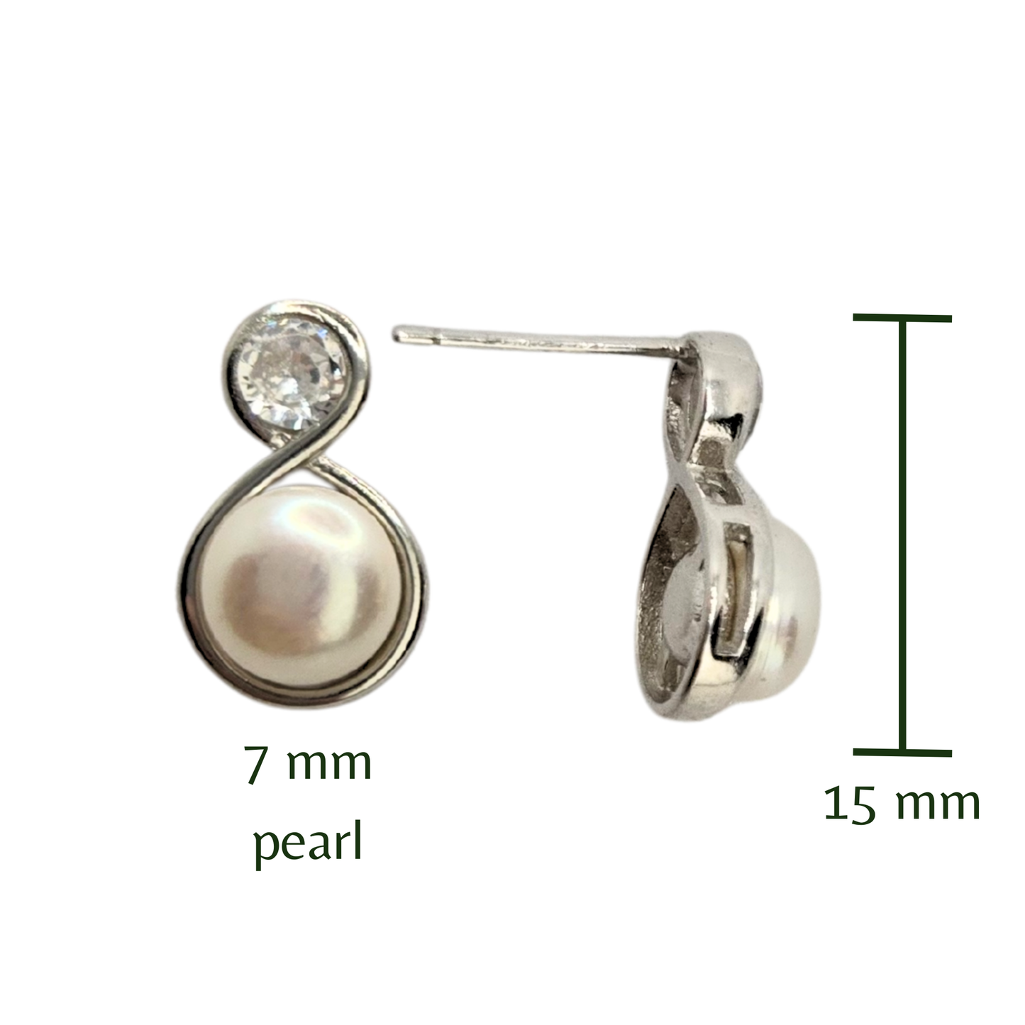 Infinity Pearl Studs