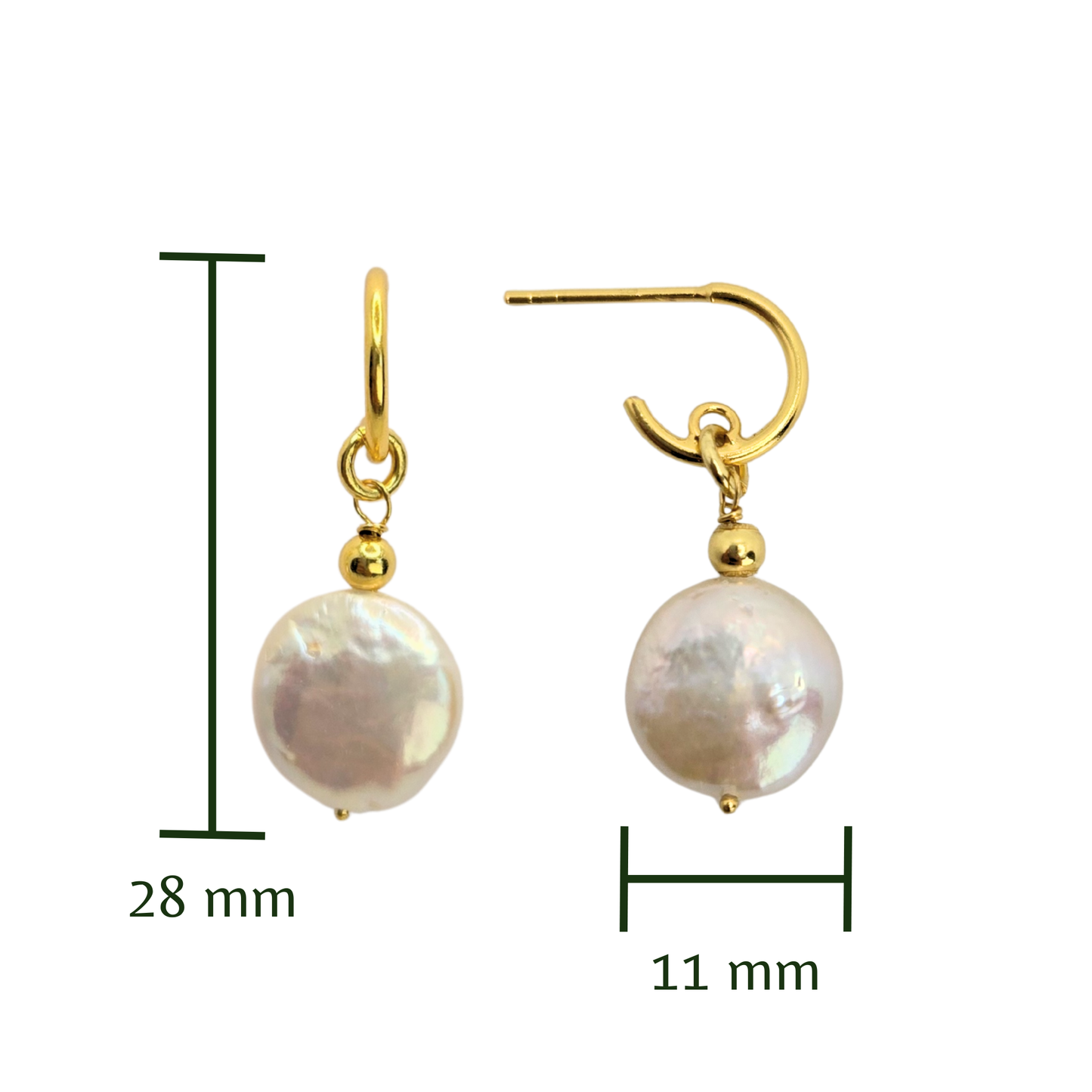 Classic Coin Pearl Hoops