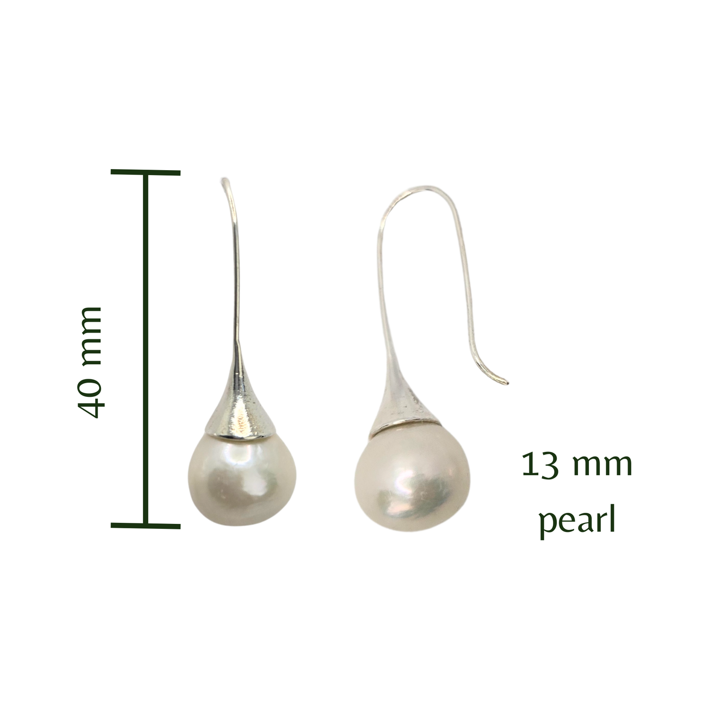 Drop Stem Pearl Earrings