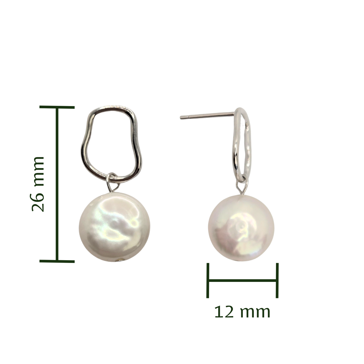 Contour Drop Pearl Earrings