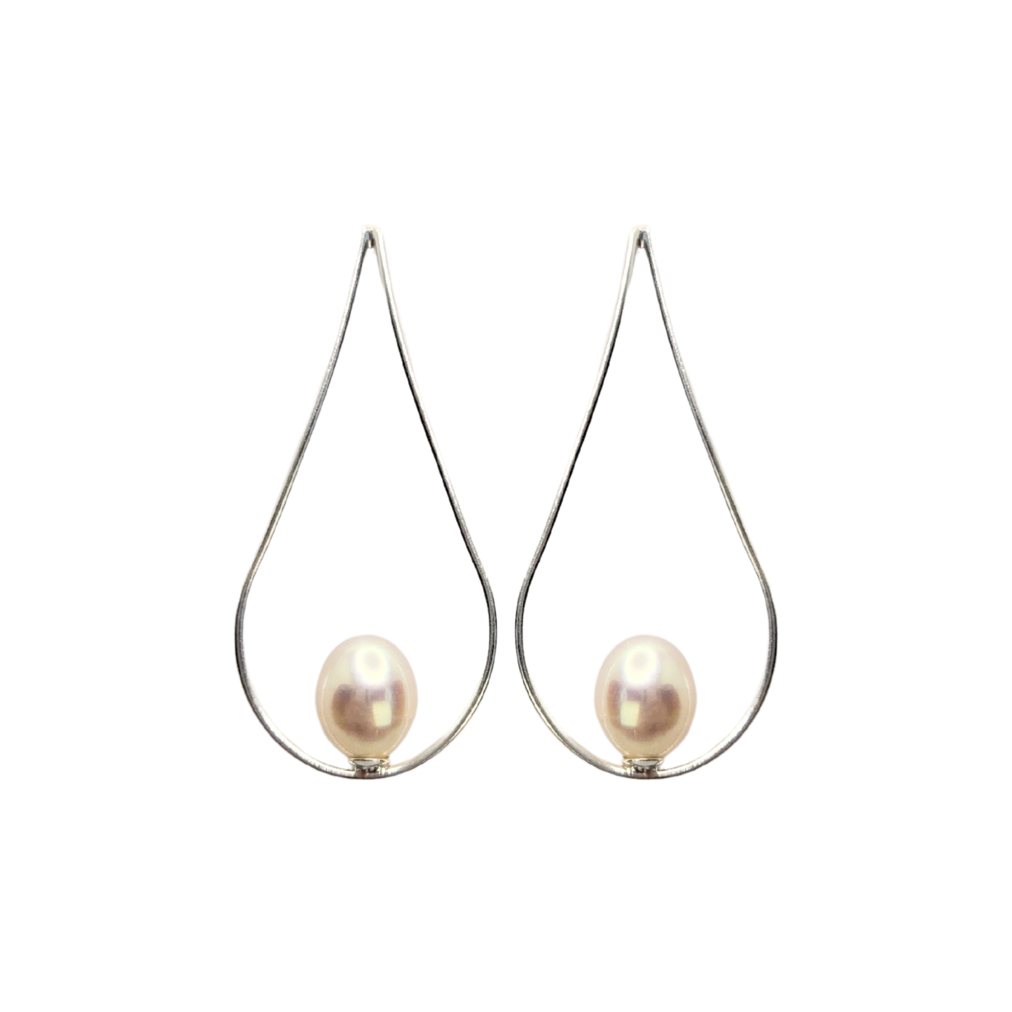 Teardrop Frame Pearl Earrings