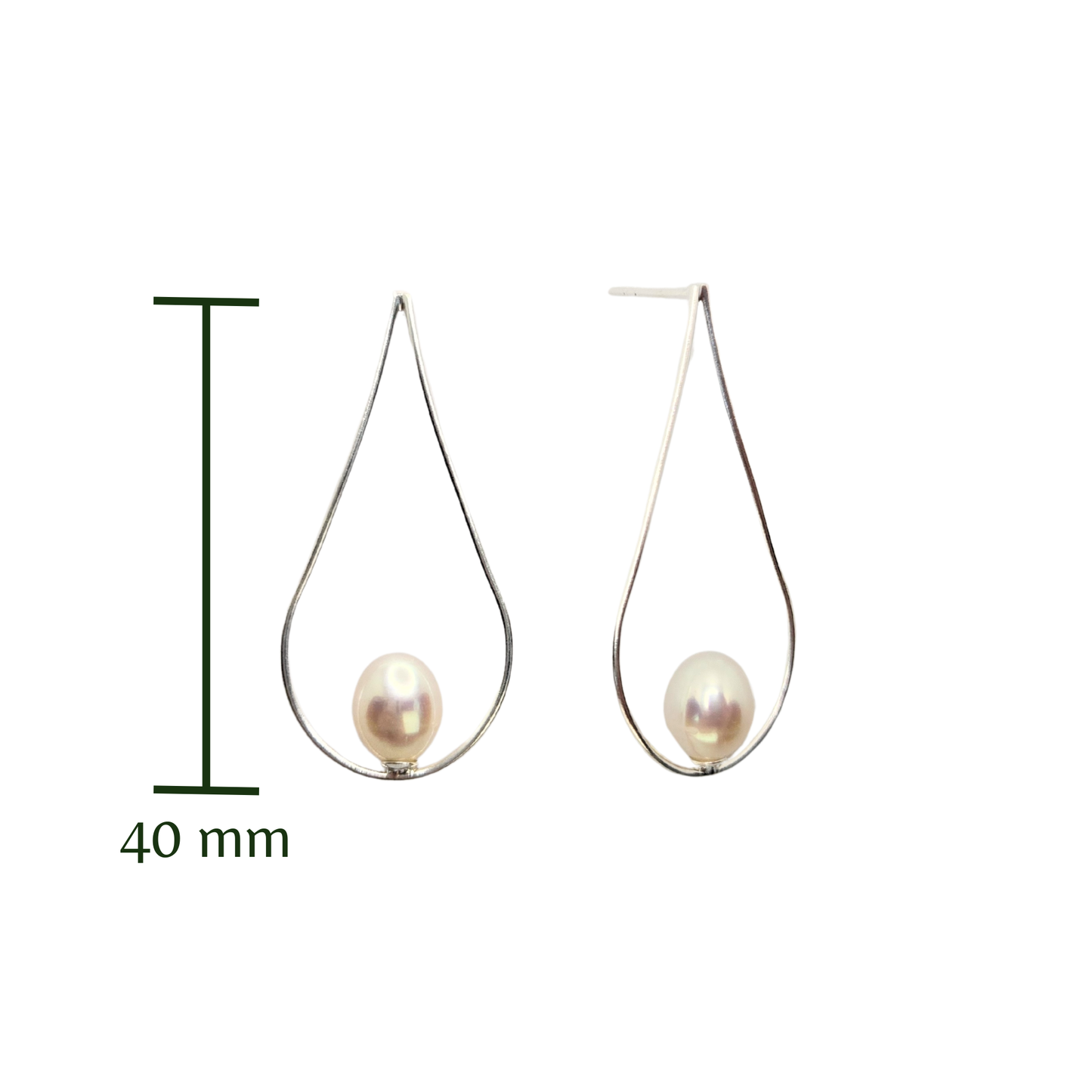 Teardrop Frame Pearl Earrings