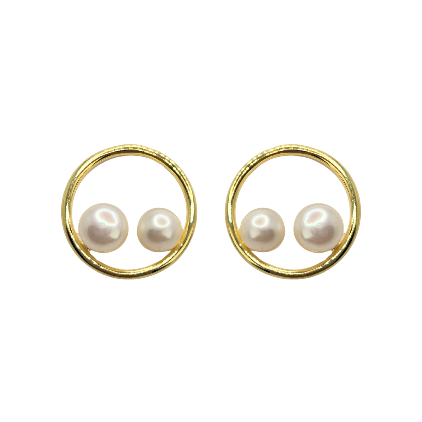 Dual Halo Pearl Studs