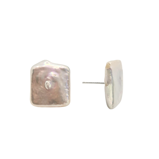 Luster Pearl Square Studs