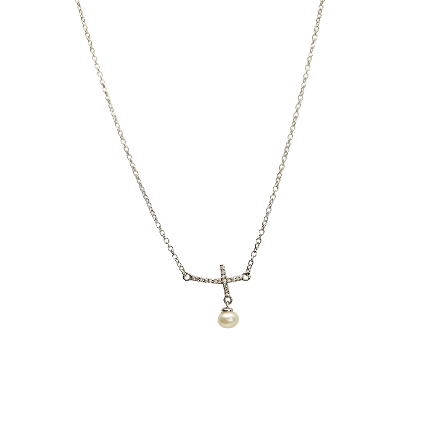 Grace Cross Pearl Necklace