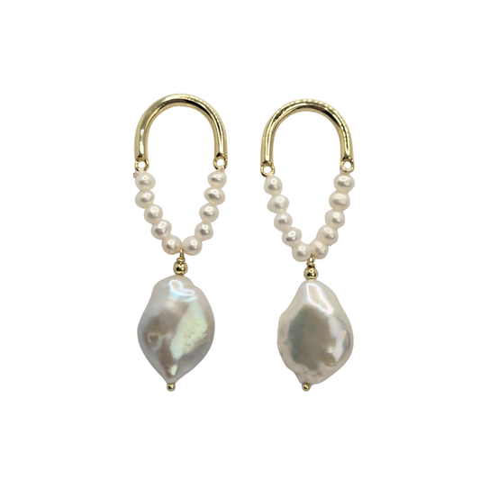 Baroque Loop Pearl Earrings