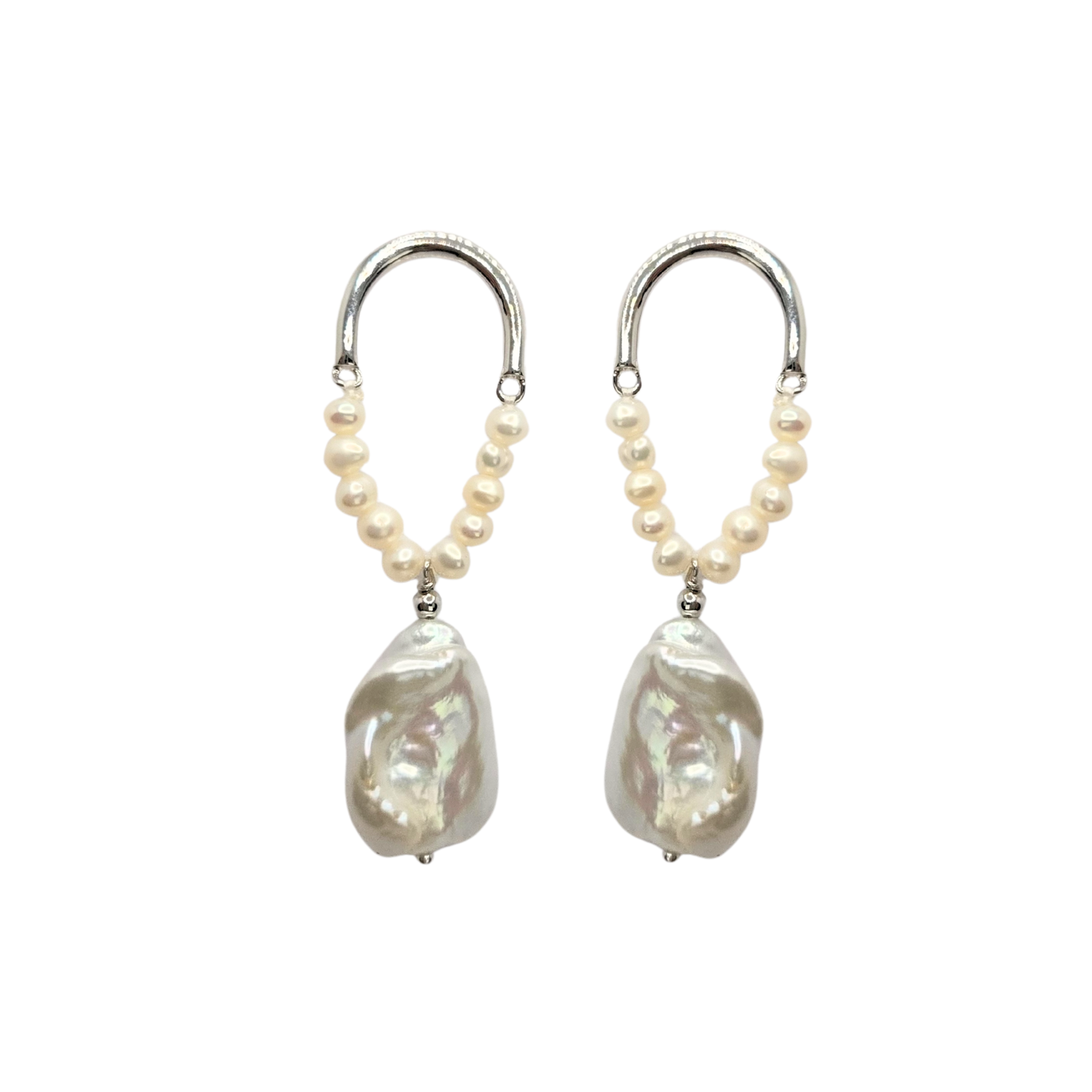 Baroque Frame Pearl Earrings