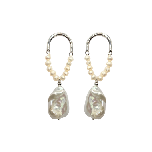 Baroque Frame Pearl Earrings