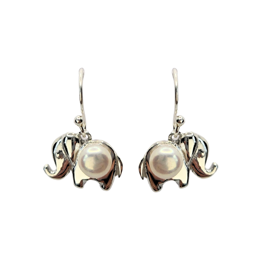 Lucky Elephant Pearl Earrings