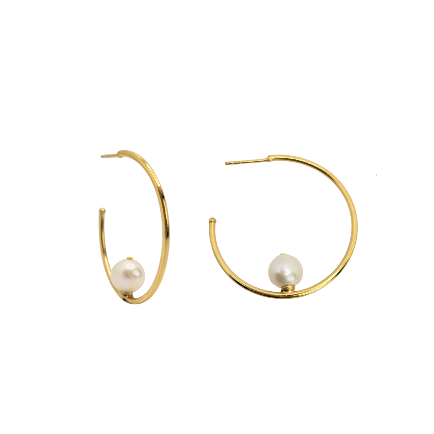 Orbit Hoop Pearl Earrings