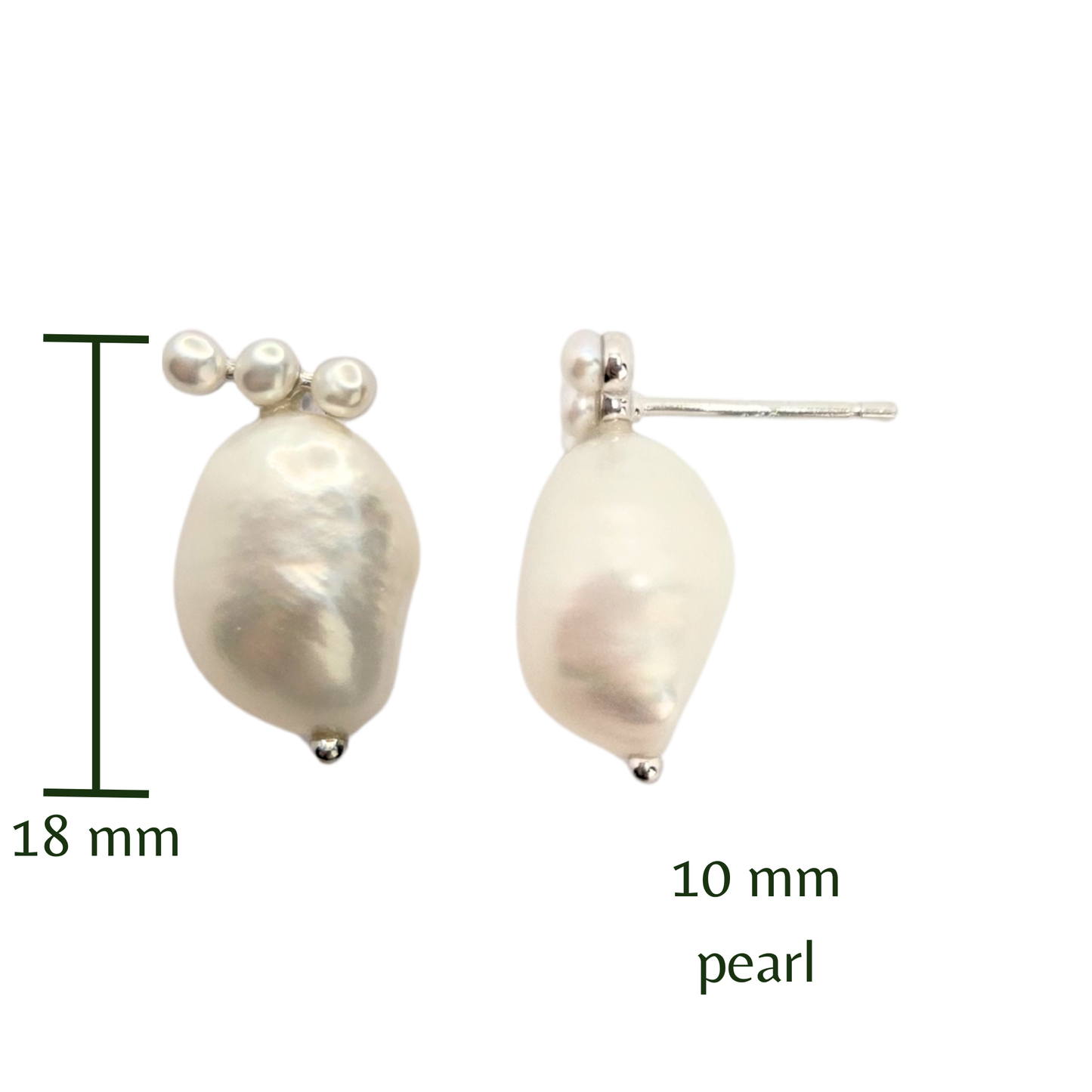 Sculpted Cluster Pearl Studs