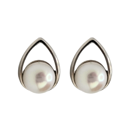 Petite Halo Pearl Studs