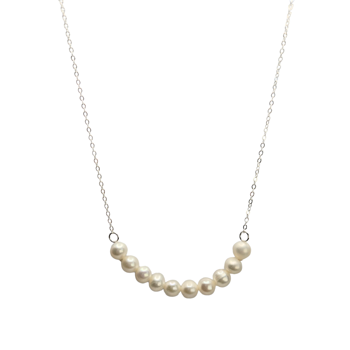 Row Minimal Pearl Necklace